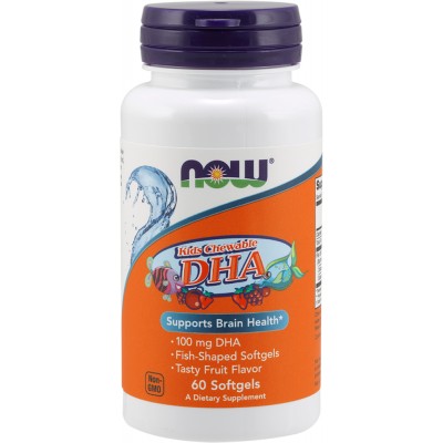 NOW DHA 100 mg chewable, 60 softgel (ЖЕВАТЕЛЬНЫЕ ТАБЛ.)