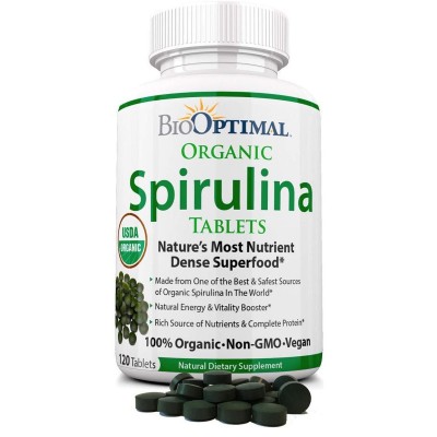BioOptimal Organic Spirulina (Спирулина), 0.5 мг, 240 таб