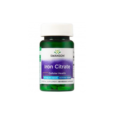 Swanson IRON CITRATE 25MG 60 VEG CAPS