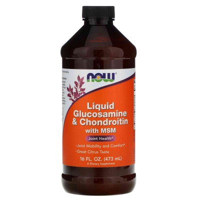 Now Foods Liquid Glucosamine & Chondroitin with MSM (Цитрус) 473 мл