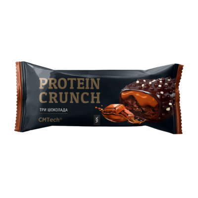 CMTech Protein crunch (Протеиновые батончики в глазури без сахара), три шоколада, 60 гр