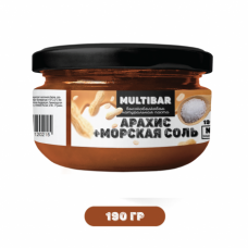 Паста с арахисовая с морской солью высокобелковая (без сахара) MULTIBAR, 190 ГР