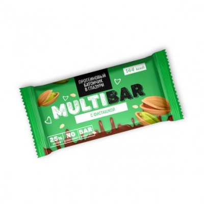 Батончик протеиновый в глазури MULTIBAR c фисташкой без сахара 40 ГР