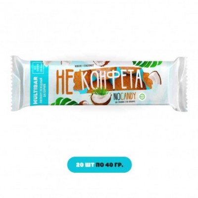 Батончик низкоуглеводный глазированный без сахара «Не Конфета» кокос