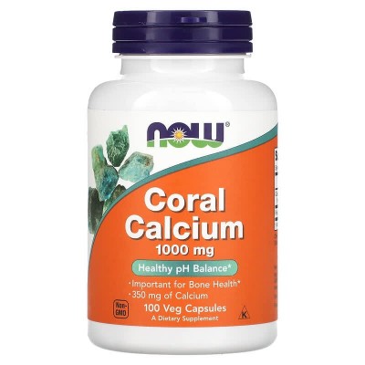 Now Foods Coral Calcium (кораловый кальций), 1000 мг/капс, 100 капс