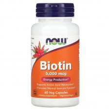 Биотин 5000 Now Foods Biotin 5000 , 60 капс.