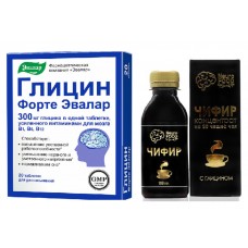 Эвалар Глицин Форте 300мг, 20 таблеток + Чифир с глицином.100мл Эвалар Глицин Форте 300мг, 20 таблеток + Чифир с глицином.100мл