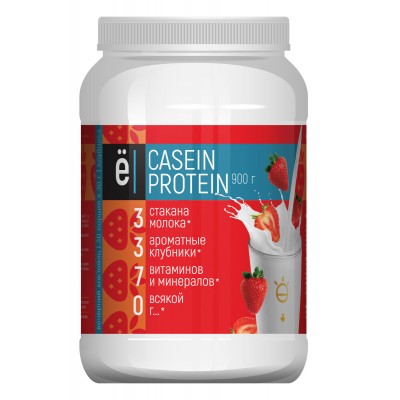 Вечерний коктейль ё/батон Casein, со вкусом клубники, 900 г