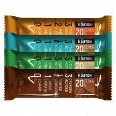 Ассорти протеиновых глазированных батончиков 'ё/батон' MIX (4 вкуса) 50г х 12шт