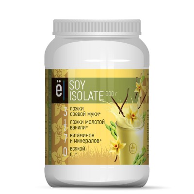 веган коктейль 'SOY ISOLATE' со вкусом ВАНИЛИ ТМ ЁБАТОН 900гр