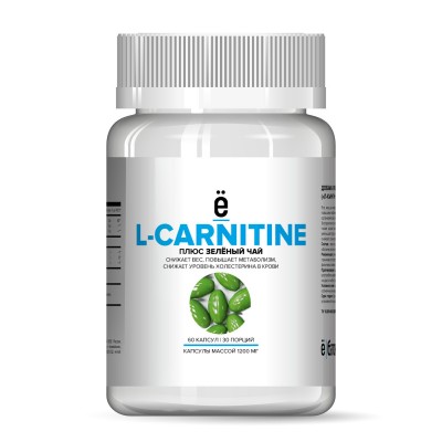 L-CARNITINE + GREEN TEA 1200мг, Ёбатон, 60 желатиновых капсул