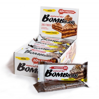 Батончик протеиновый 'Bombbar', датский бисквит, 20 шт х 60 г