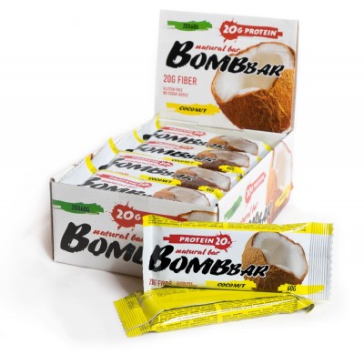 Батончик протеиновый 'Bombbar', кокос, 20 шт х 60 г