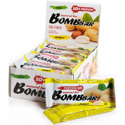 Батончик протеиновый 'Bombbar', арахис, 20 шт х 60 г