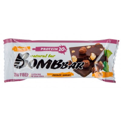 Батончик протеиновый 'Bombbar', шоколад, Фундук, 60 г