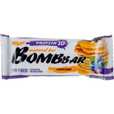 Батончик протеиновый Bombbar, чернично-смородиновый панкейк, 60 г