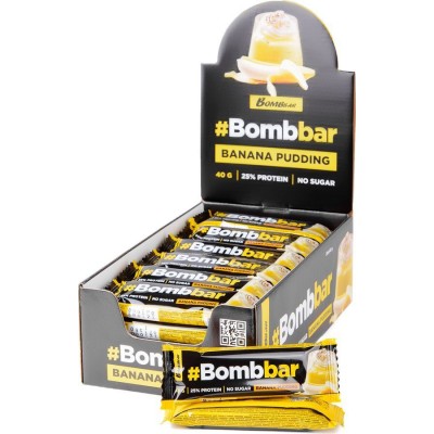 Батончик глазированный Bombbar Банановый пудинг, 30/40 г