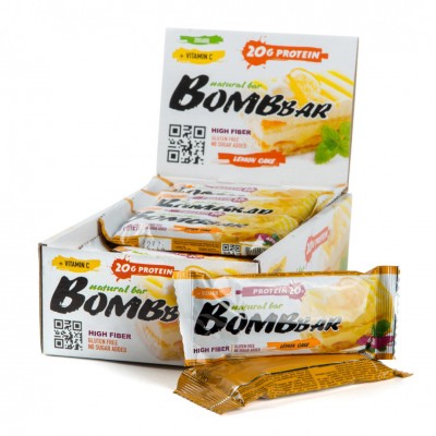 Батончик протеиновый Bombbar (коробка 20 шт.), Лимонный торт