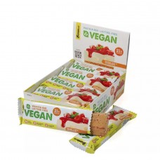 Батончик Vegan Bombbar 60 грамм (12 шт.), банановый торт с клубникой