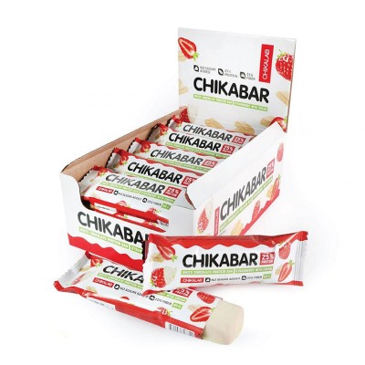 Батончик Chikabar 20*60 г - клубника со сливками