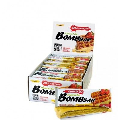 BombBar Protein Bar (коробка 20шт) Венские вафли