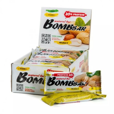 BombBar Protein Bar (коробка 20шт) Арахис