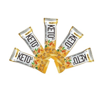 Батончик Keto Bar, 5шт по 40г (Миндальная нуга и ваниль)