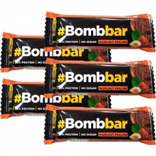 BOMBBAR Протеиновый батончик в шоколаде фундучное пралине 5шт по 40г