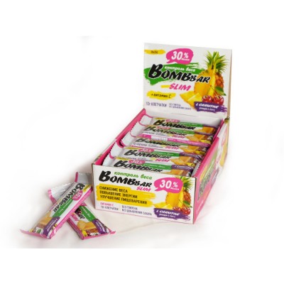 Батончик Bombbar Slim 30*35 г - ананас и вишня
