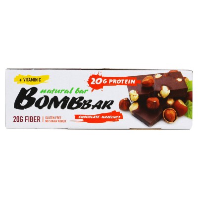 Батончик Bombbar 20*60 г - шоколад-фундук