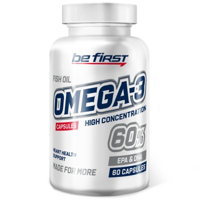 Омега 3 с концентрацией 60 % Be First Omega-3 60% High Concentration 60 капсул