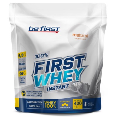Сывороточный протеин Be First First Whey Instant 420 гр, натуральный