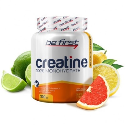 Креатин моногидрат Be First Creatine Monohydrate Micronized Powder 300 гр, цитрусовый микс
