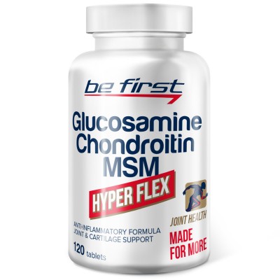 Препарат для связок и суставов Be First Glucosamine+Chondroitin+MSM Hyper Flex, 120 таблеток