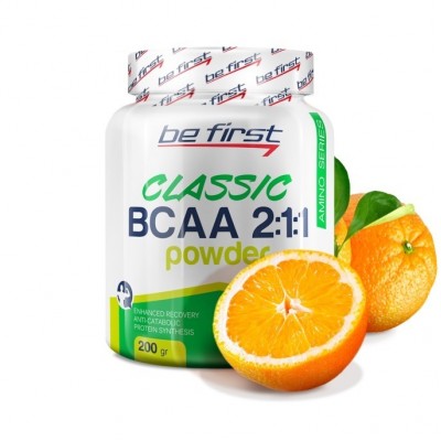 Аминокислоты БЦАА порошок Be First BCAA 2:1:1 Classic Powder 200 гр, апельсин