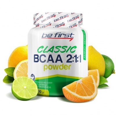 Аминокислоты БЦАА порошок Be First BCAA 2:1:1 Classic Powder 200 гр, цитрусовый микс