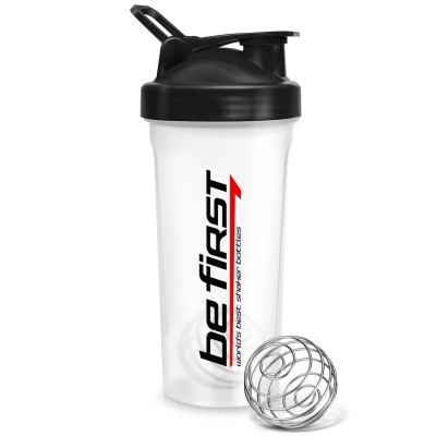 Шейкер Be First 600 мл прозрачно-черный, с шариком (TS1356-Blk)