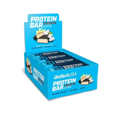 Протеиновые батончики Biotech USA Protein Bar 70 г кокос-ваниль (шоубокс 16 шт.)