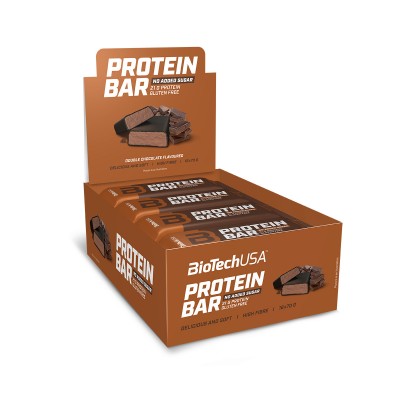 Протеиновые батончики Biotech USA Protein Bar 70 г двойной шоколад (шоубокс 16 шт.)