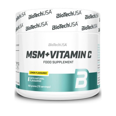 Метилсульфонилметан Biotech USA MSM + Vitamin C 150 г, лимон