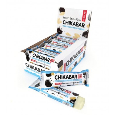 Батончики Chikalab Chikabar с белым шоколадом 60 г, 20 шт, вкус: печенье с кремом