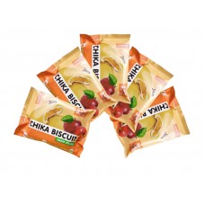Chika Biscuit неглазированное протеиновое печенье с начинкой, 5шт по 50г (яблочный штрудель)