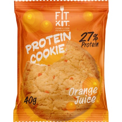 Протеиновое печенье Fit Kit Protein Cookie (коробка 24шт) Апельсин
