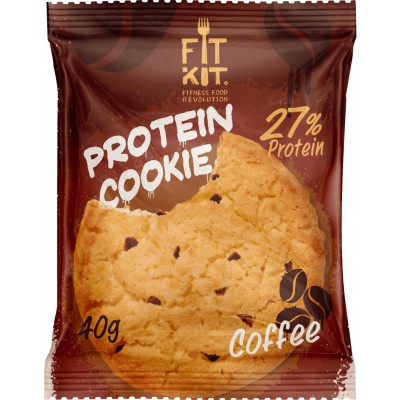 Протеиновое печенье Fit Kit Protein Cookie (коробка 24шт) Кофе