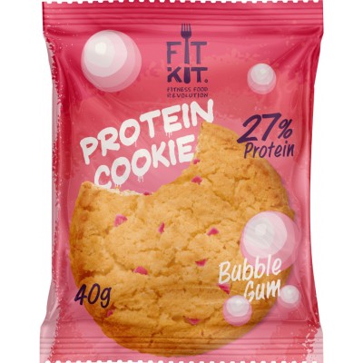 Протеиновое печенье Fit Kit Protein Cookie (коробка 24шт) Баббл Гам