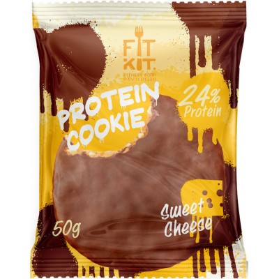 Шоколадное протеиновое печенье Fit Kit Chocolate Cookie (коробка 24шт) Сладкий сыр
