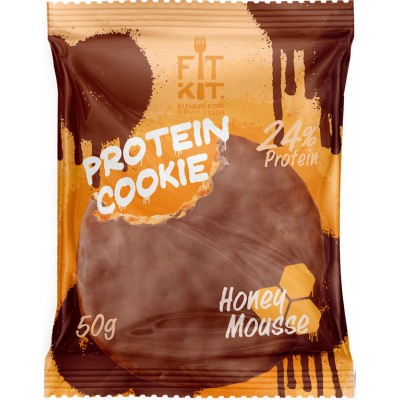 Шоколадное протеиновое печенье Fit Kit Chocolate Cookie (коробка 24шт) Медовый мусс