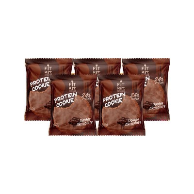 Fit Kit Chocolate Protein Cookie, 5шт x 50г (двойной шоколад)