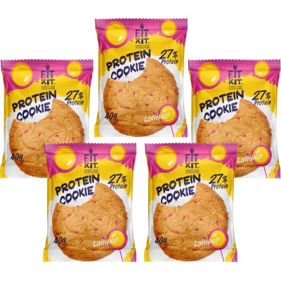 Fit Kit Protein Cookie, 5шт x 40г (леденец)