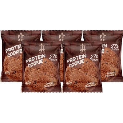 Fit Kit Protein Cookie, 5шт x 40г (двойной шоколад)